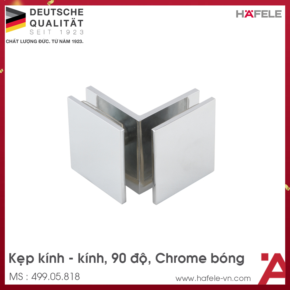 Kẹp Kính 90º Kính - Kính Hafele 499.05.818