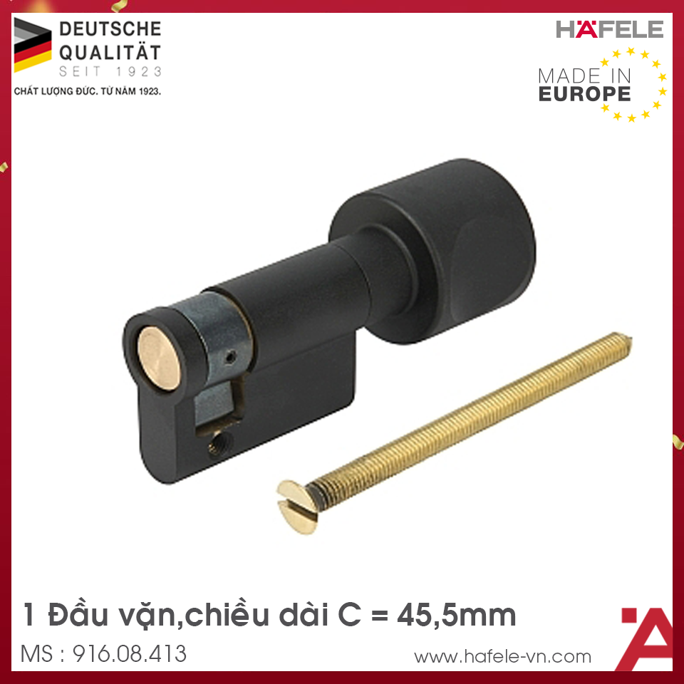 Ruột Khóa 1 Đầu Vặn 45.5mm Hafele 916.08.413