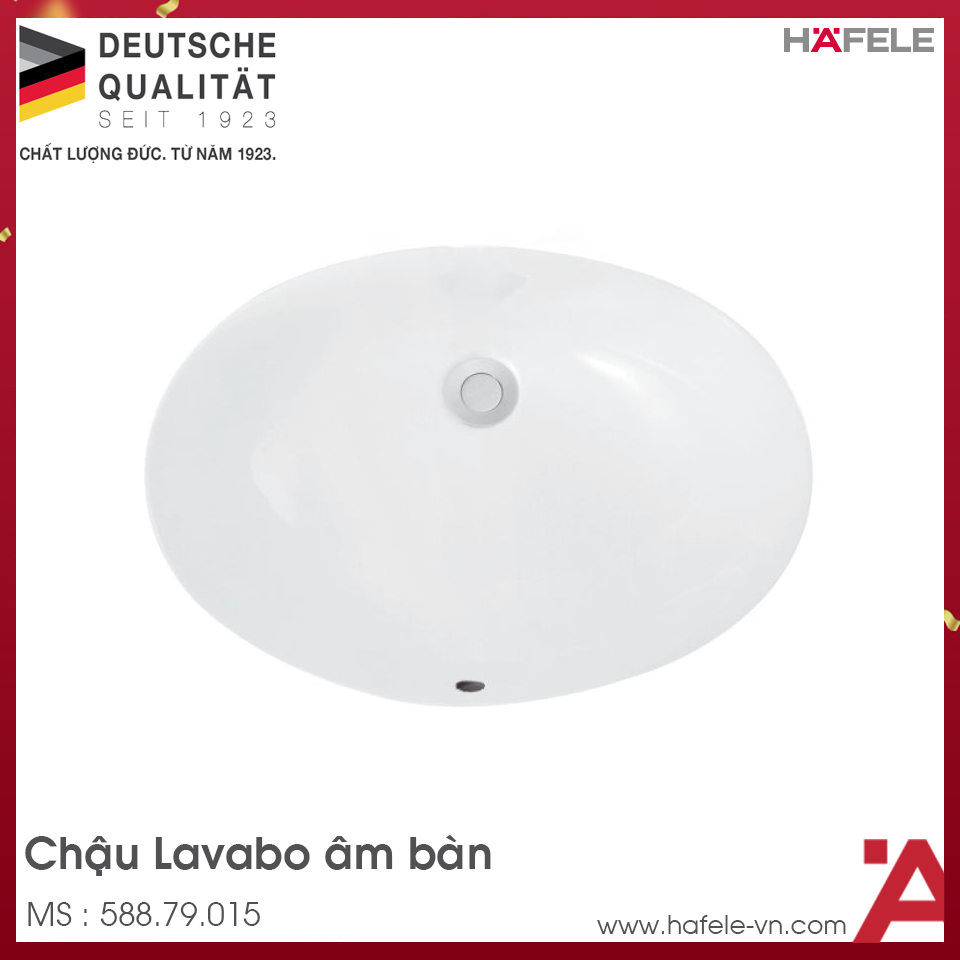 Chậu Sứ Lavabo Âm Bàn Sapporo 570 Hafele 588.79.015