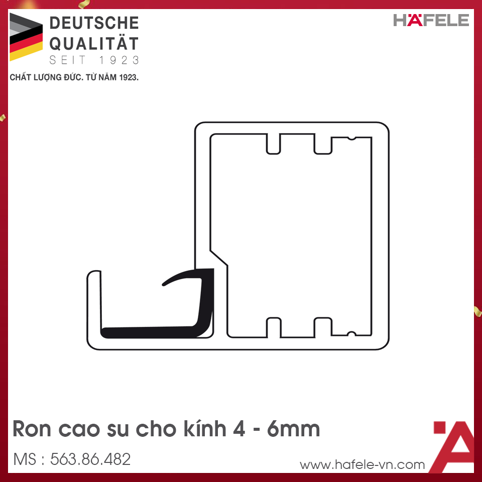 Ron Cao Su Cho Kính 4 - 6mm Hafele 563.86.482