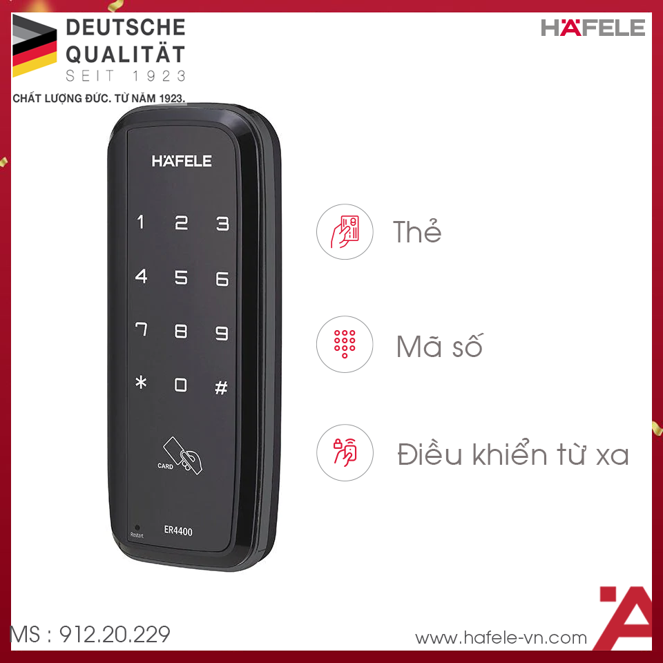 Khóa Điện Tử Cho Cửa Kính ER4400-TCR Hafele 912.20.229