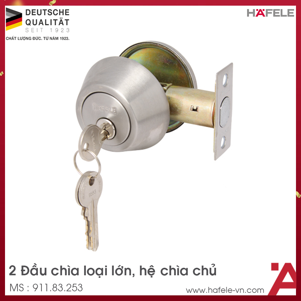 Khóa Cóc 2 Đầu Chìa Loại Lớn Hafele 911.83.253