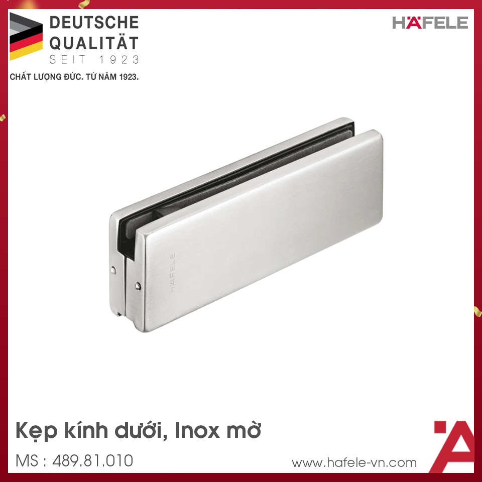 Kẹp Kính Dưới Inox Mờ Hafele 489.81.010