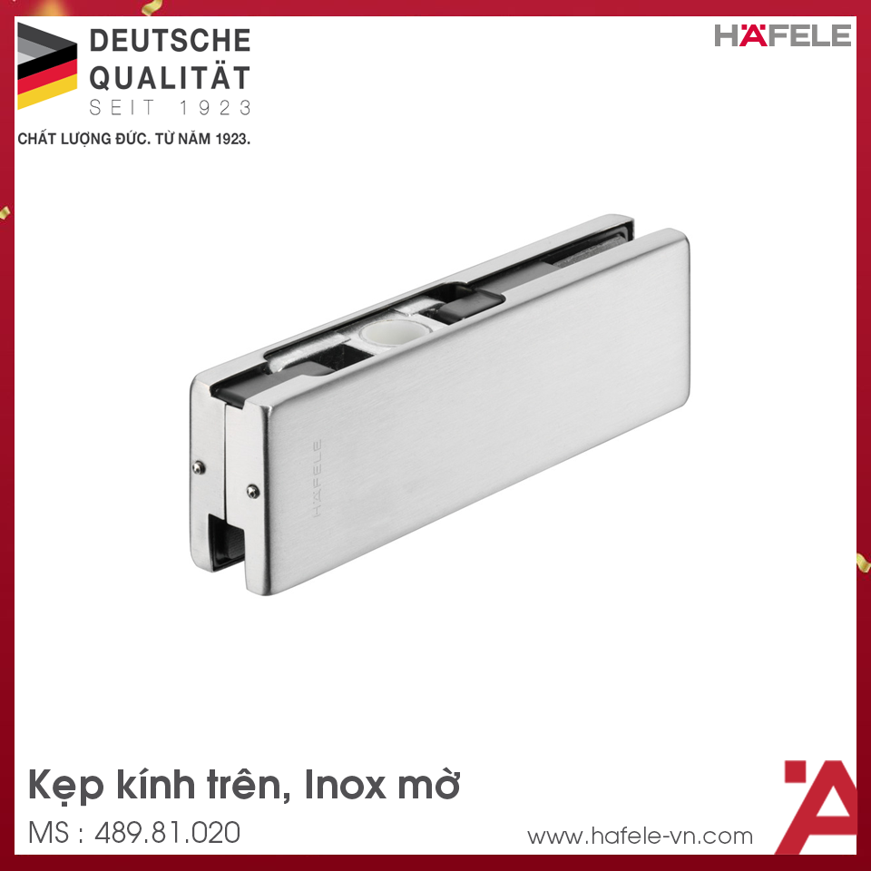 Kẹp Kính Trên Inox Mờ Hafele 489.81.020