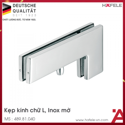 Kẹp Kính Chữ L Inox Mờ Hafele 489.81.040