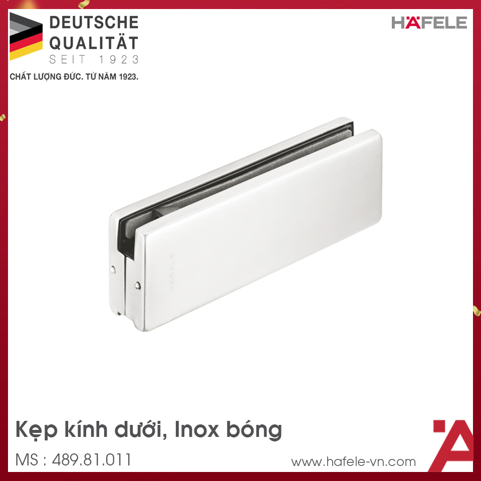 Kẹp Kính Dưới Inox Bóng Hafele 489.81.011