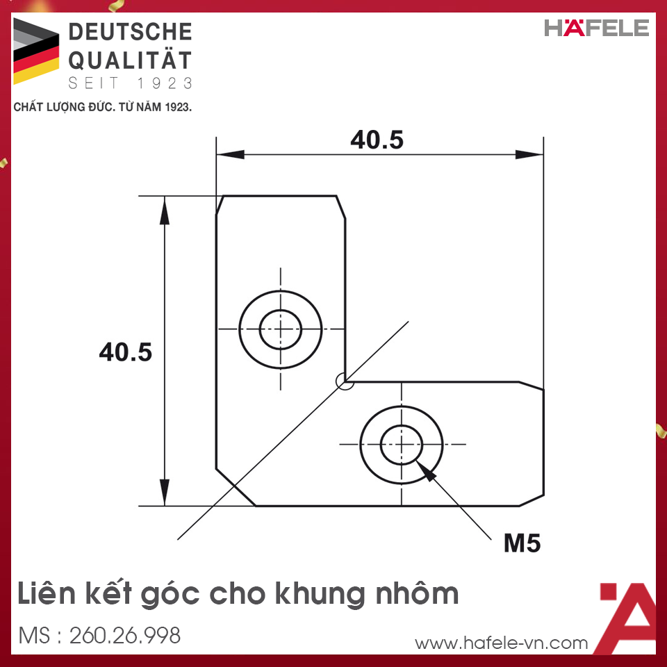 Bas Nối Góc Hafele 260.26.998