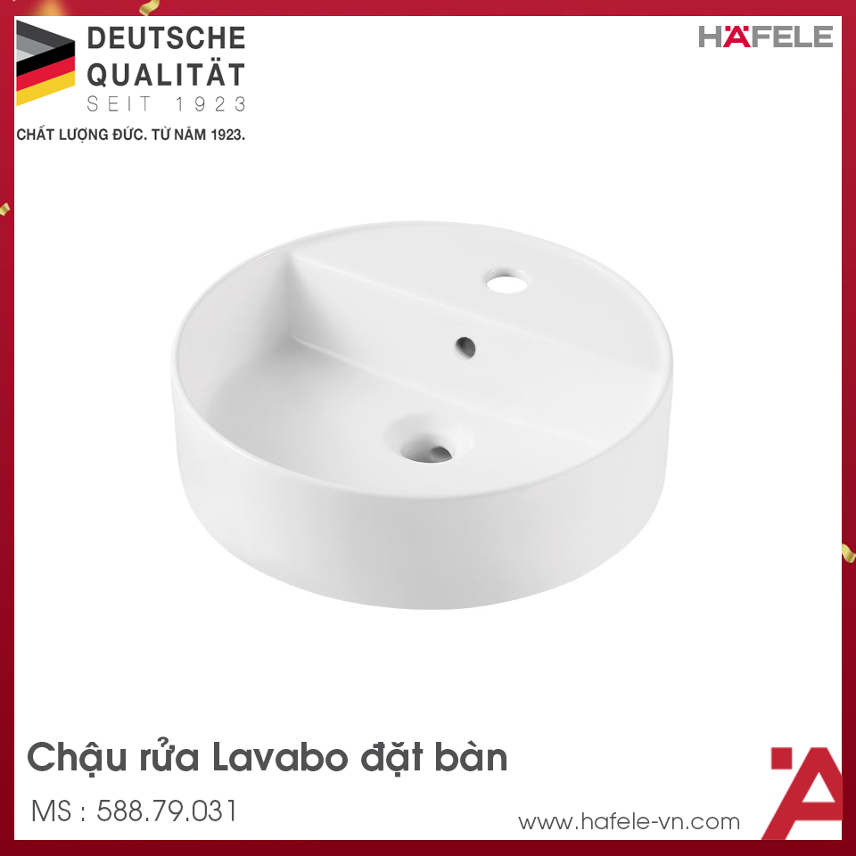 Chậu Lavabo Sứ Đặt Bàn Sapporo 420 Hafele 588.79.031