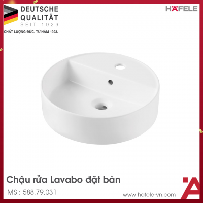 Chậu Lavabo Sứ Đặt Bàn Sapporo 420 Hafele 588.79.031