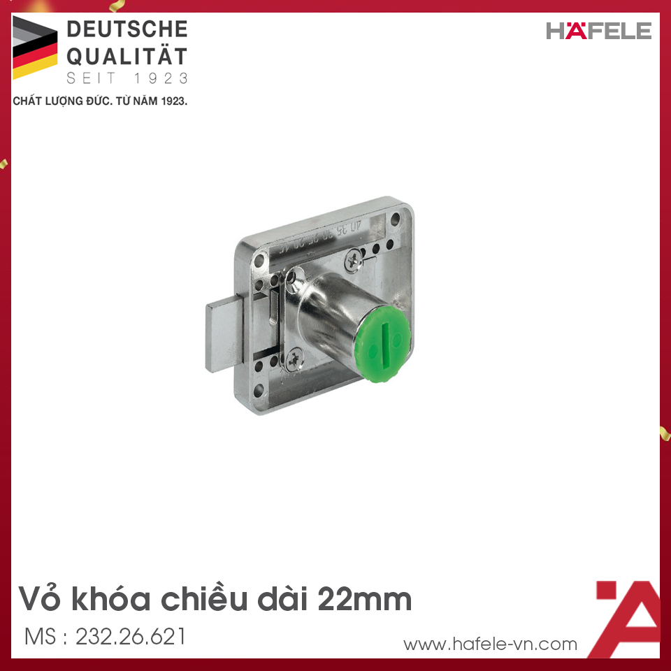 Vỏ Khóa Vuông Chốt Chết 22mm Hafele 232.26.621