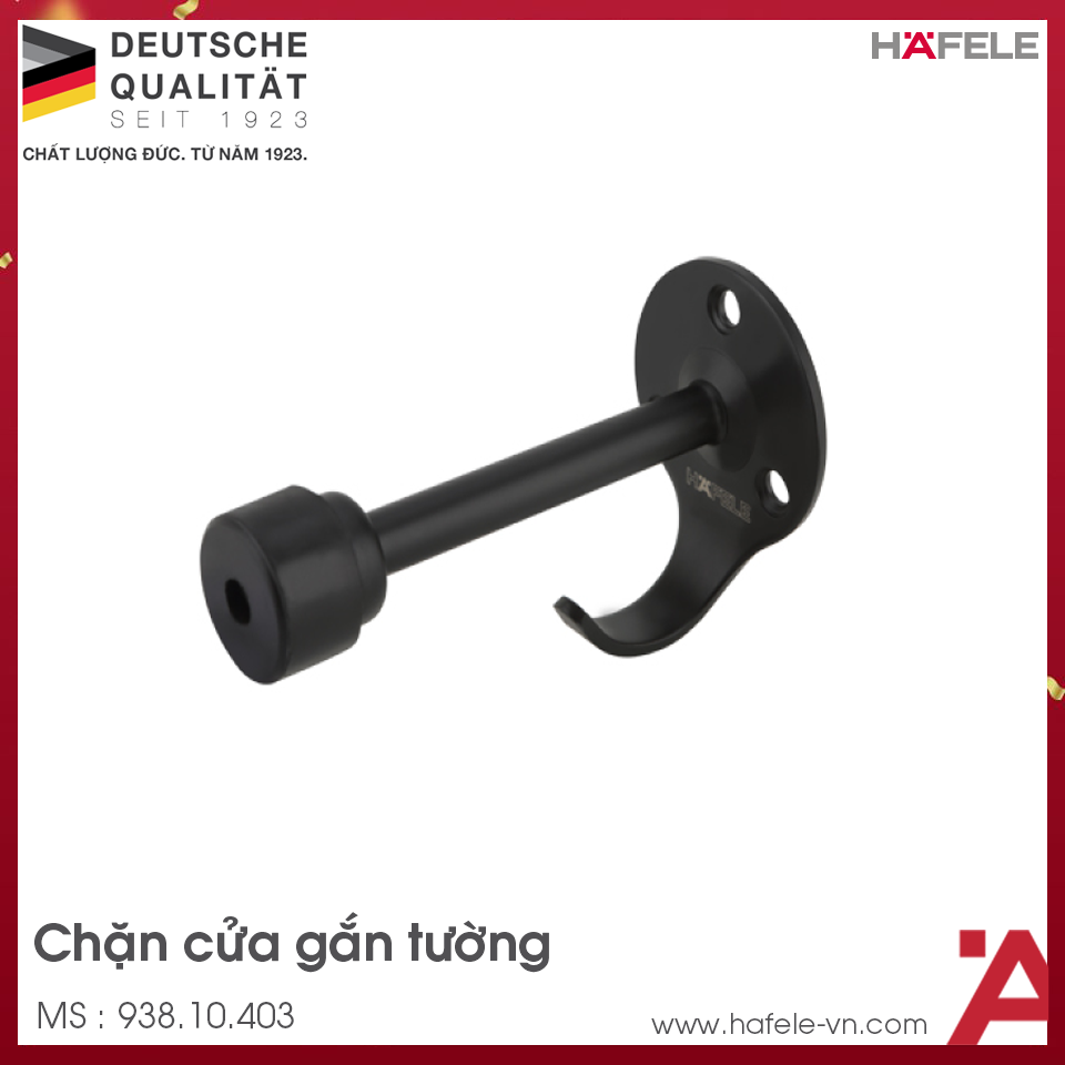 Chặn Cửa Gắn Tường Màu Đen Hafele 938.10.403