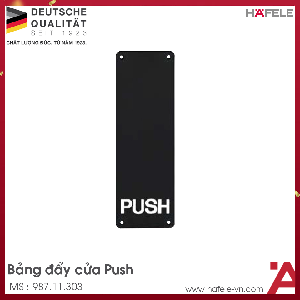 Bảng Đẩy Cửa Push Màu Đen Hafele 987.11.303
