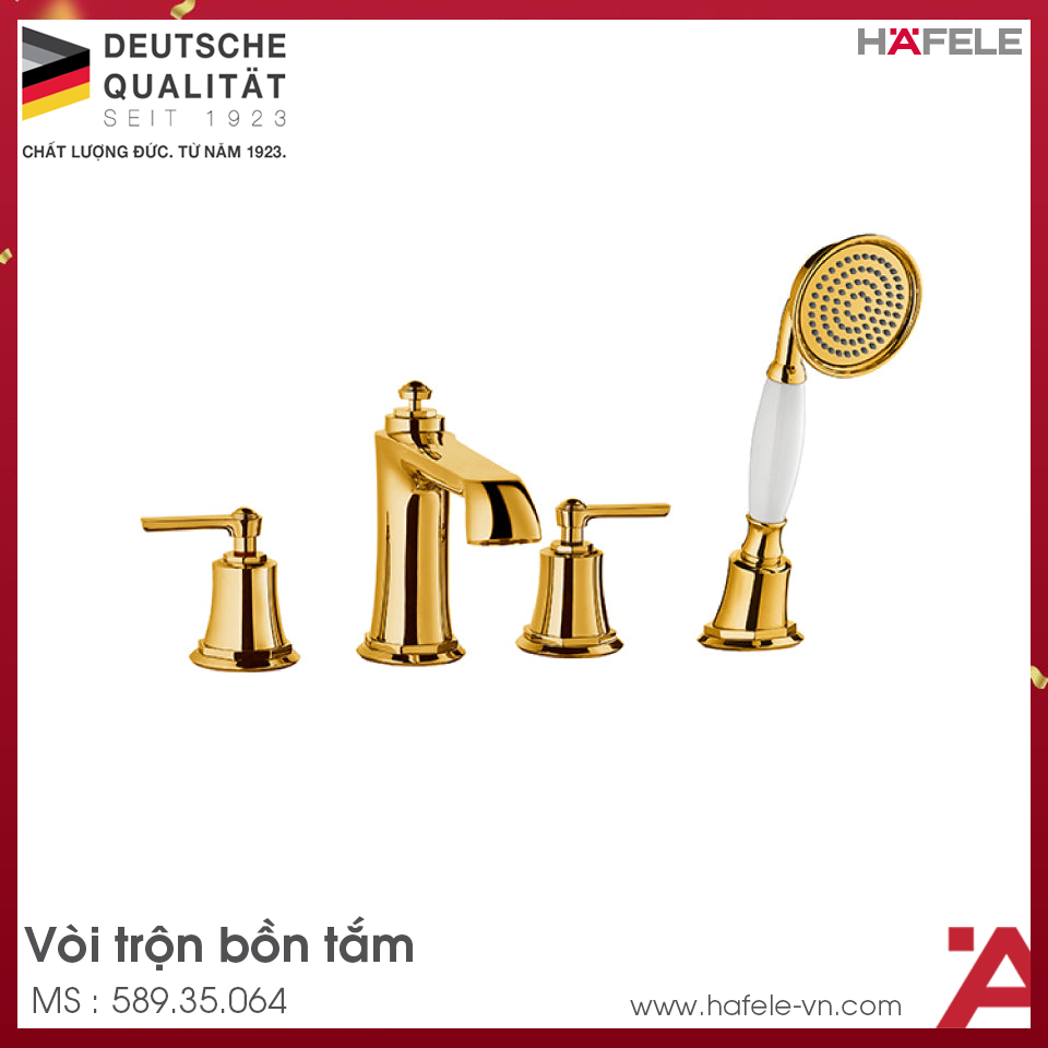 Bộ Trộn Bồn Tắm 4 Lỗ Kyoto Hafele 589.35.064