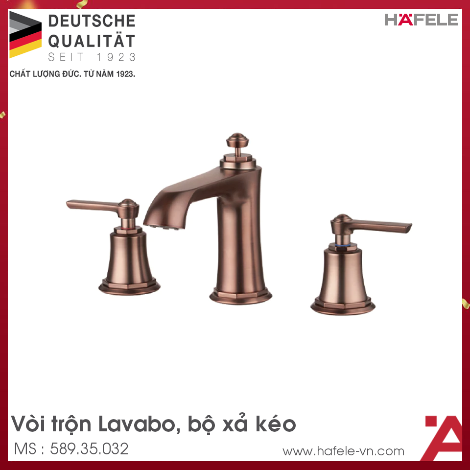 Vòi Trộn 3 Lỗ Kyoto 100 Bộ Xả Kéo Hafele 589.35.032