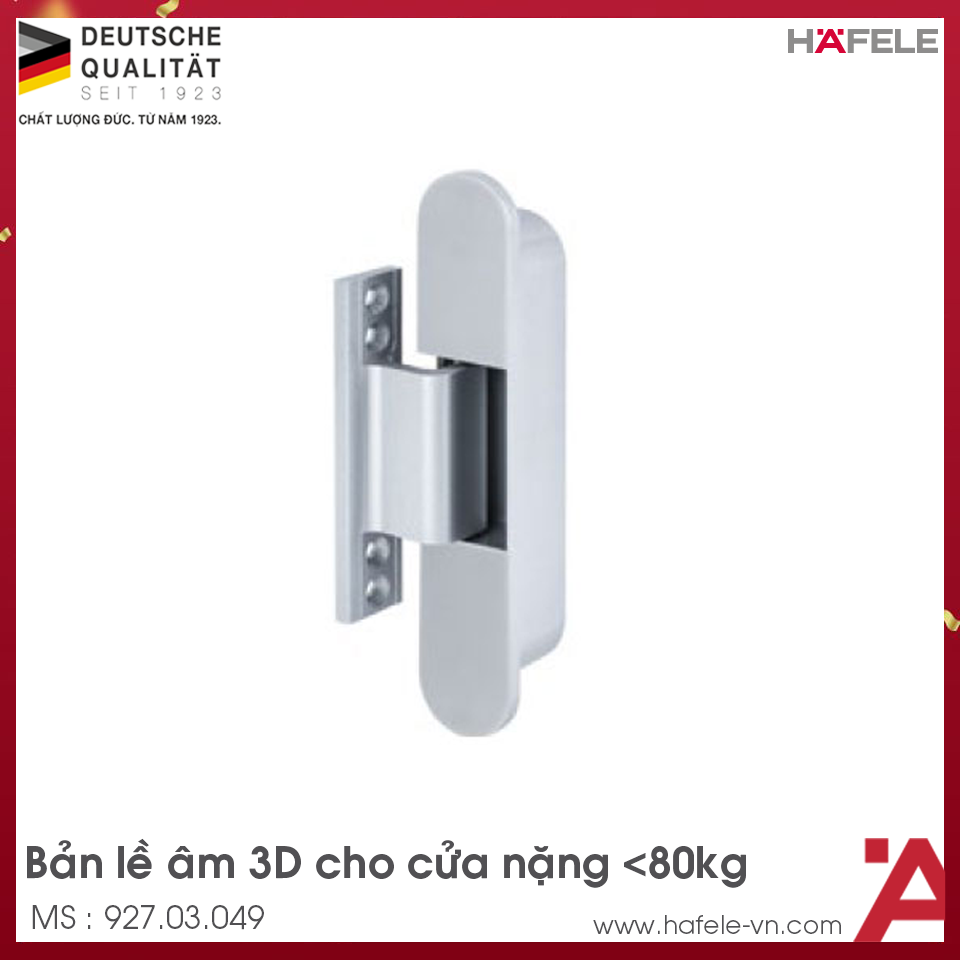 Bản Lề Âm 3D Cho Cửa 80Kg Hafele 927.03.049