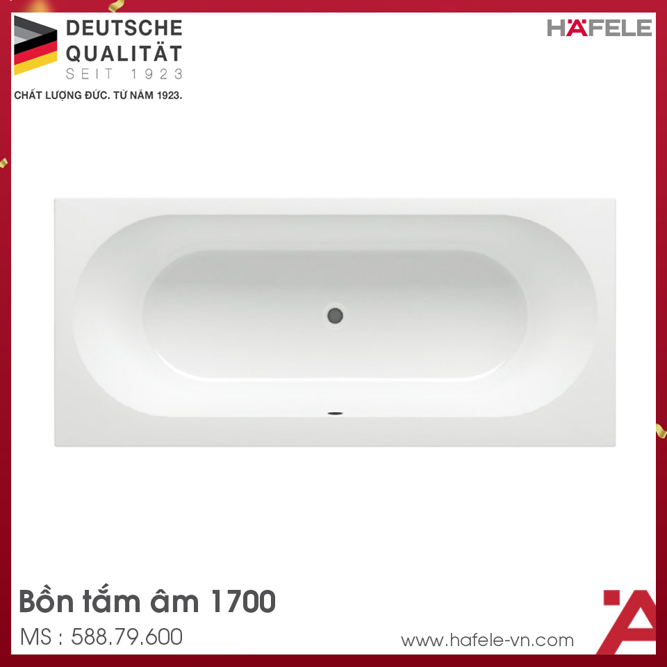 Bồn Tắm Âm Hình Bầu Dục Nagoya 1700 Hafele 588.79.600