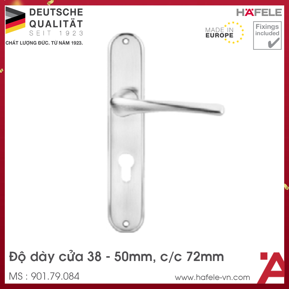 Tay Nắm Gạt Đế Dài Mở Phải C/C 72mm Hafele 901.79.084