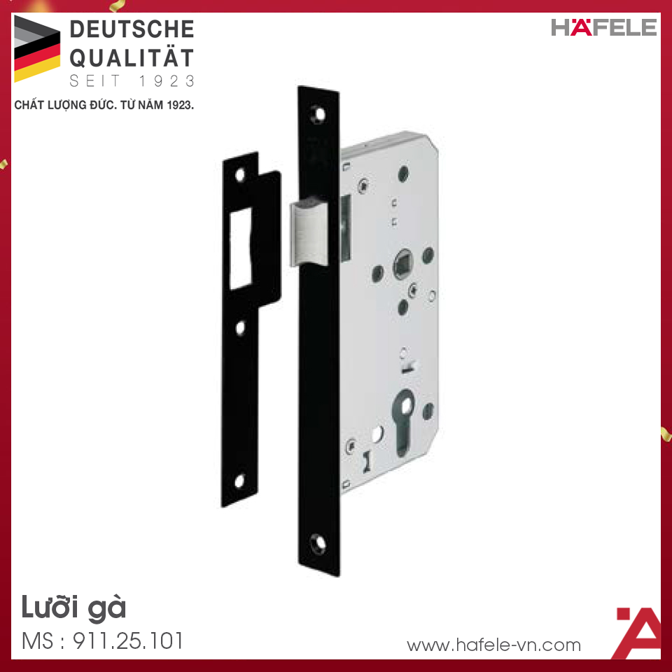 Thân Khóa Lưỡi Gà C/C 72mm Hafele 911.25.101