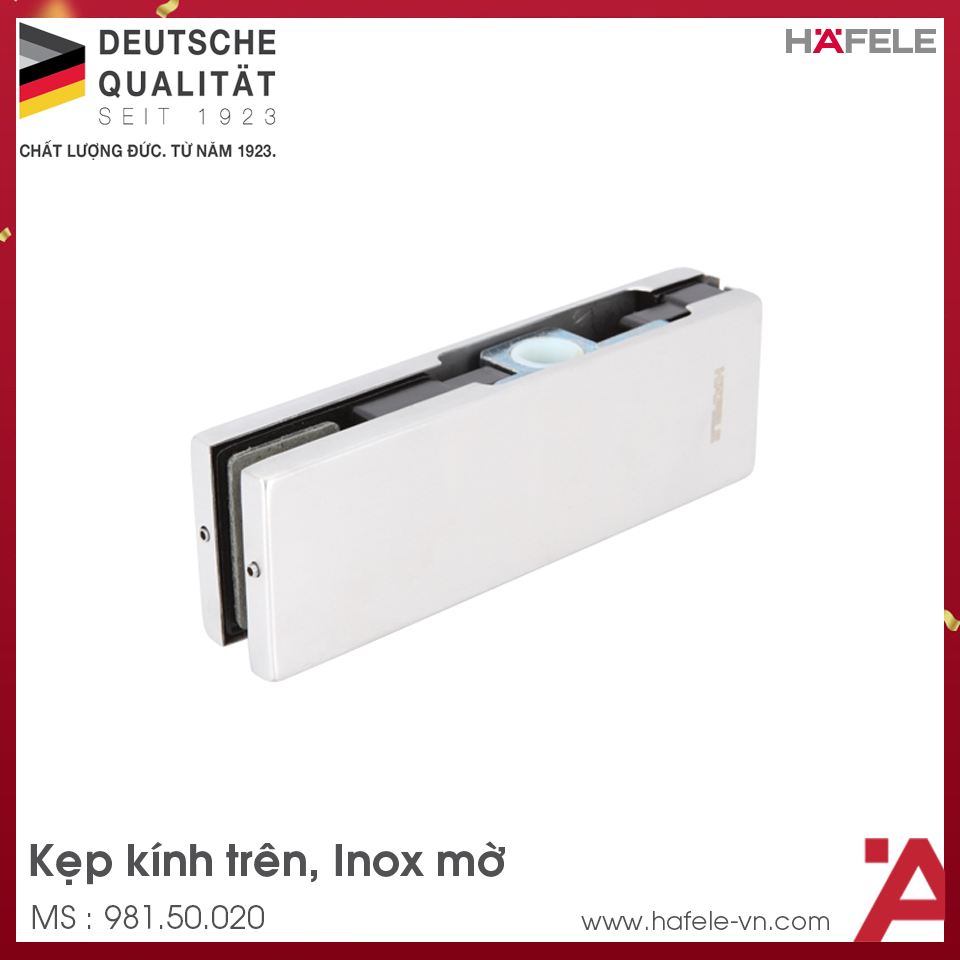 Kẹp Kính Trên Inox Mờ Hafele 981.50.020