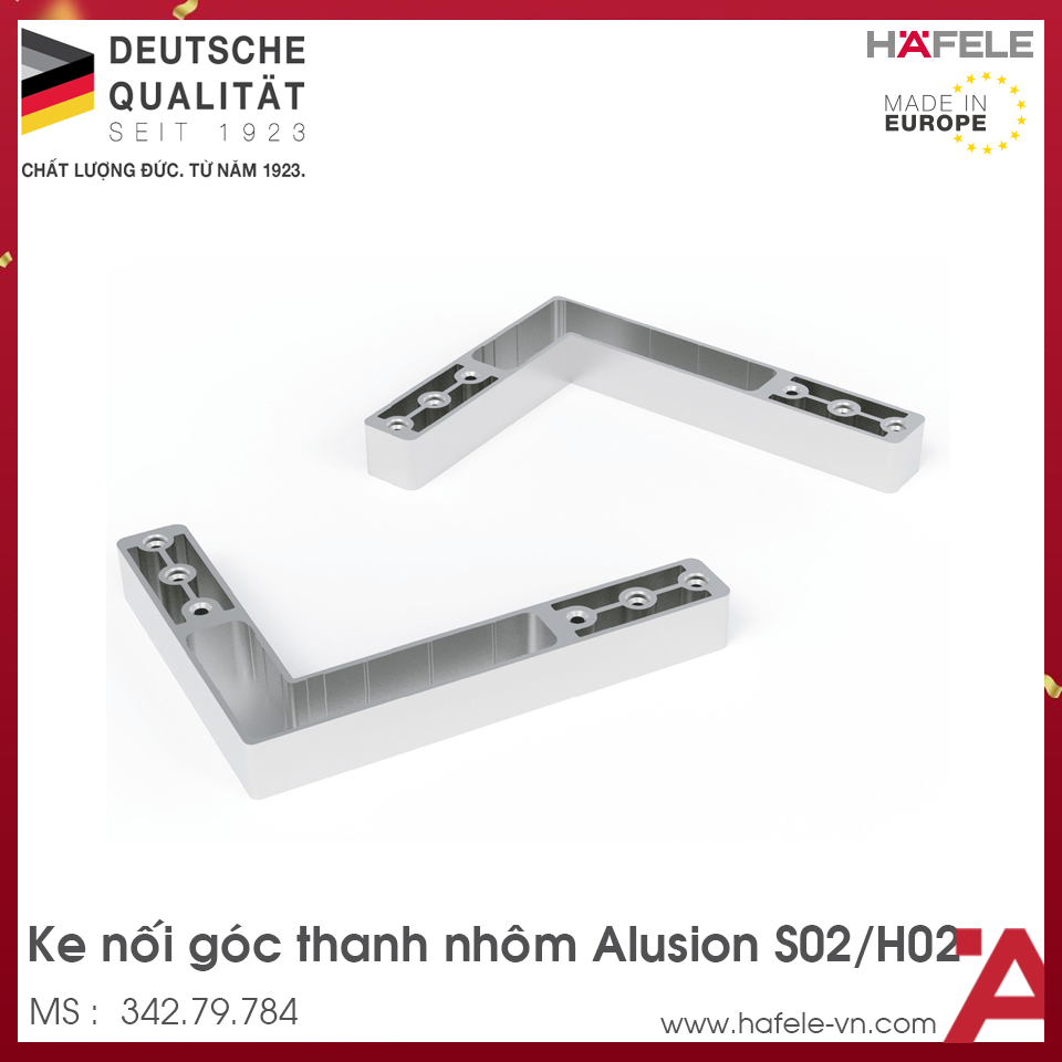Ke Nối Góc Thanh Nhôm Alusion Hafele 342.79.784