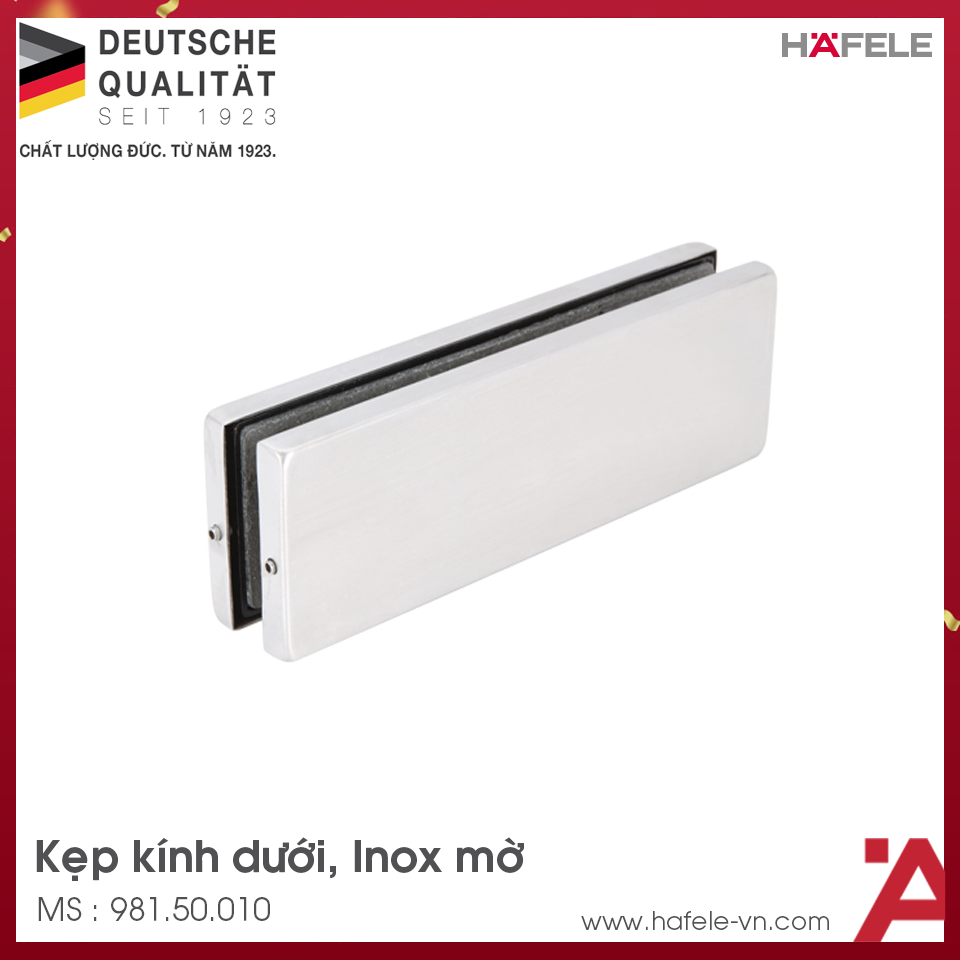 Kẹp Kính Dưới Inox Mờ Hafele 981.50.010