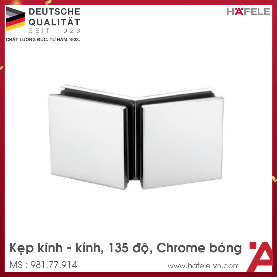 Kẹp Kính - Kính Phòng Tắm 135º Hafele 981.77.914
