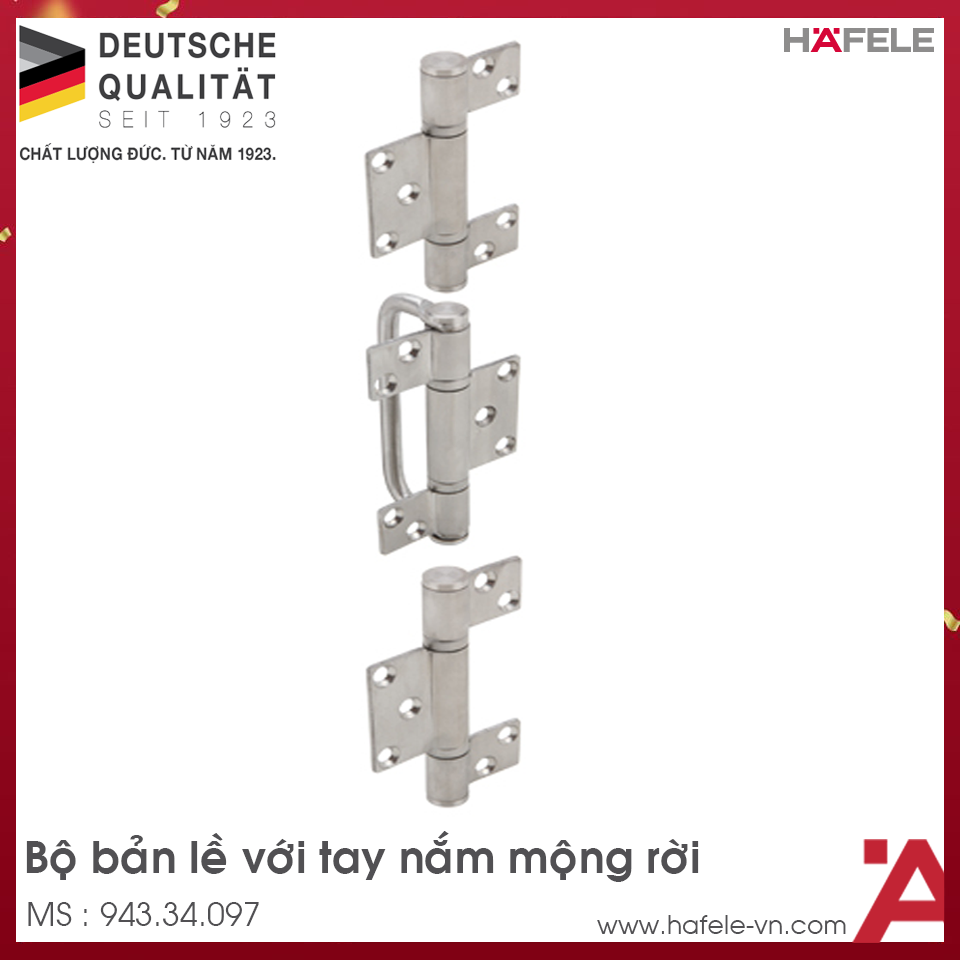 Bộ Bản Lề Với Tay Nắm Mộng Rời Hafele 943.34.097