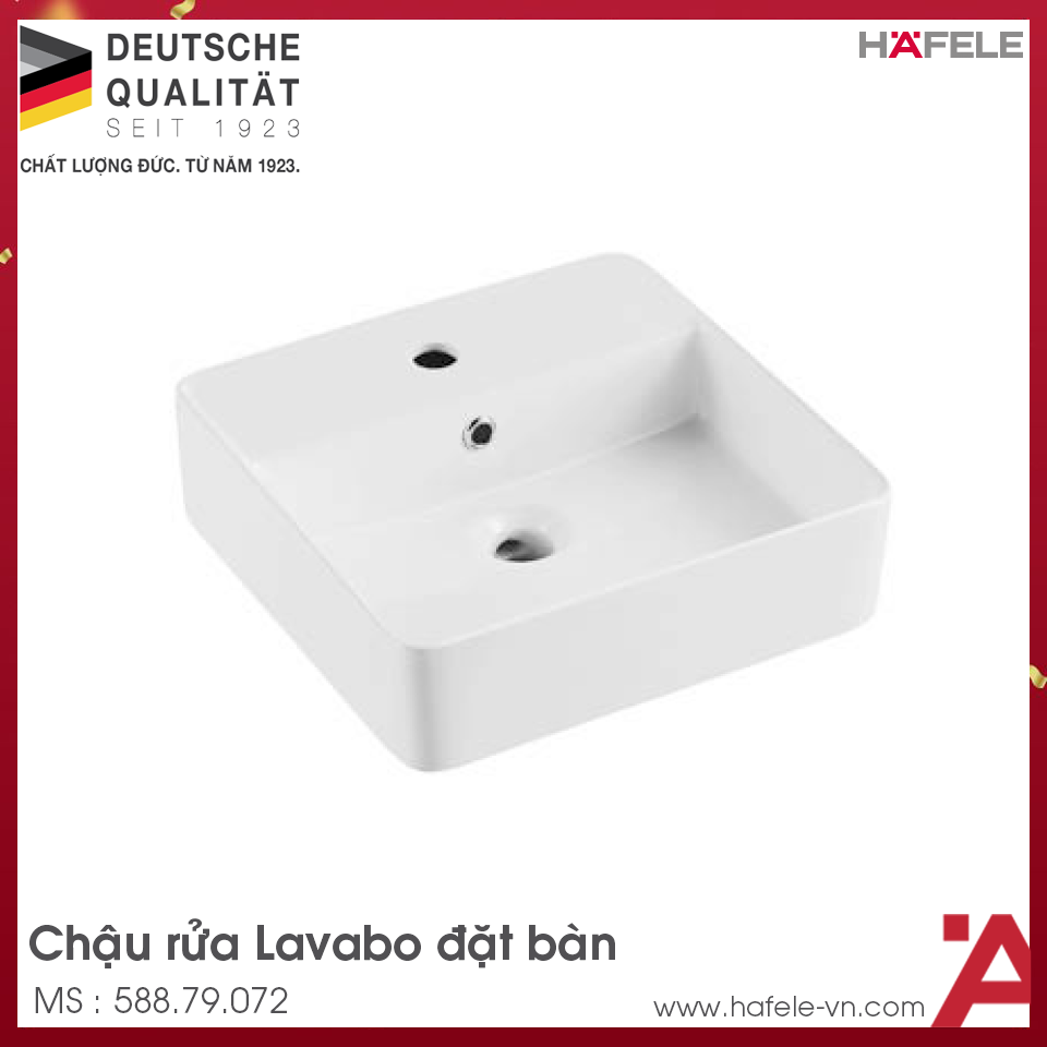 Chậu Sứ Lavabo Đặt Bàn Sapporo Hafele 588.79.072