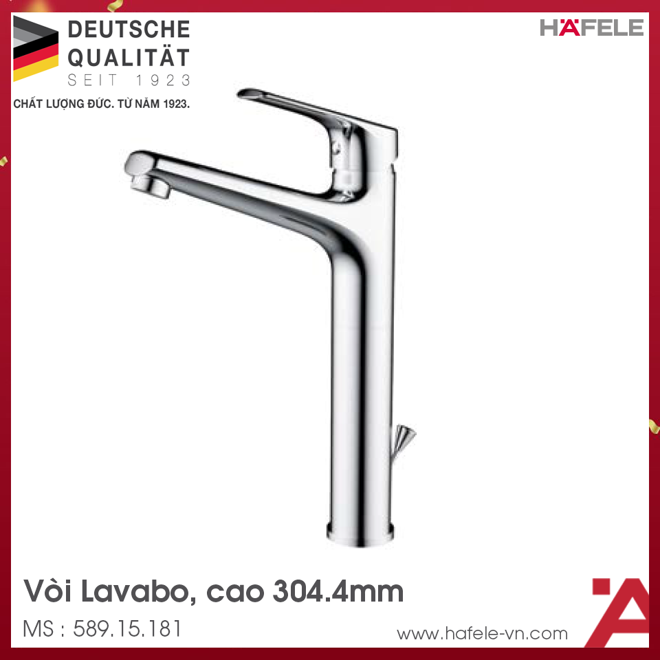 Vòi Trộn Lavabo Vigor 240 Có Bộ Xả Kéo Hafele 589.15.181