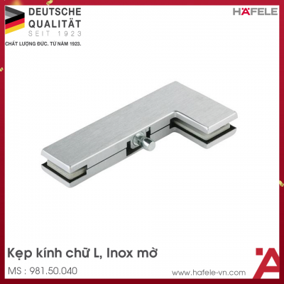 Kẹp Kính Chữ L Inox Mờ Hafele 981.50.040