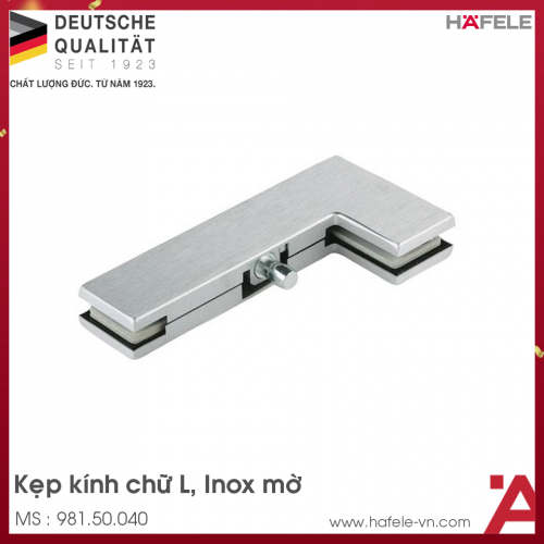Kẹp Kính Chữ L Inox Mờ Hafele 981.50.040