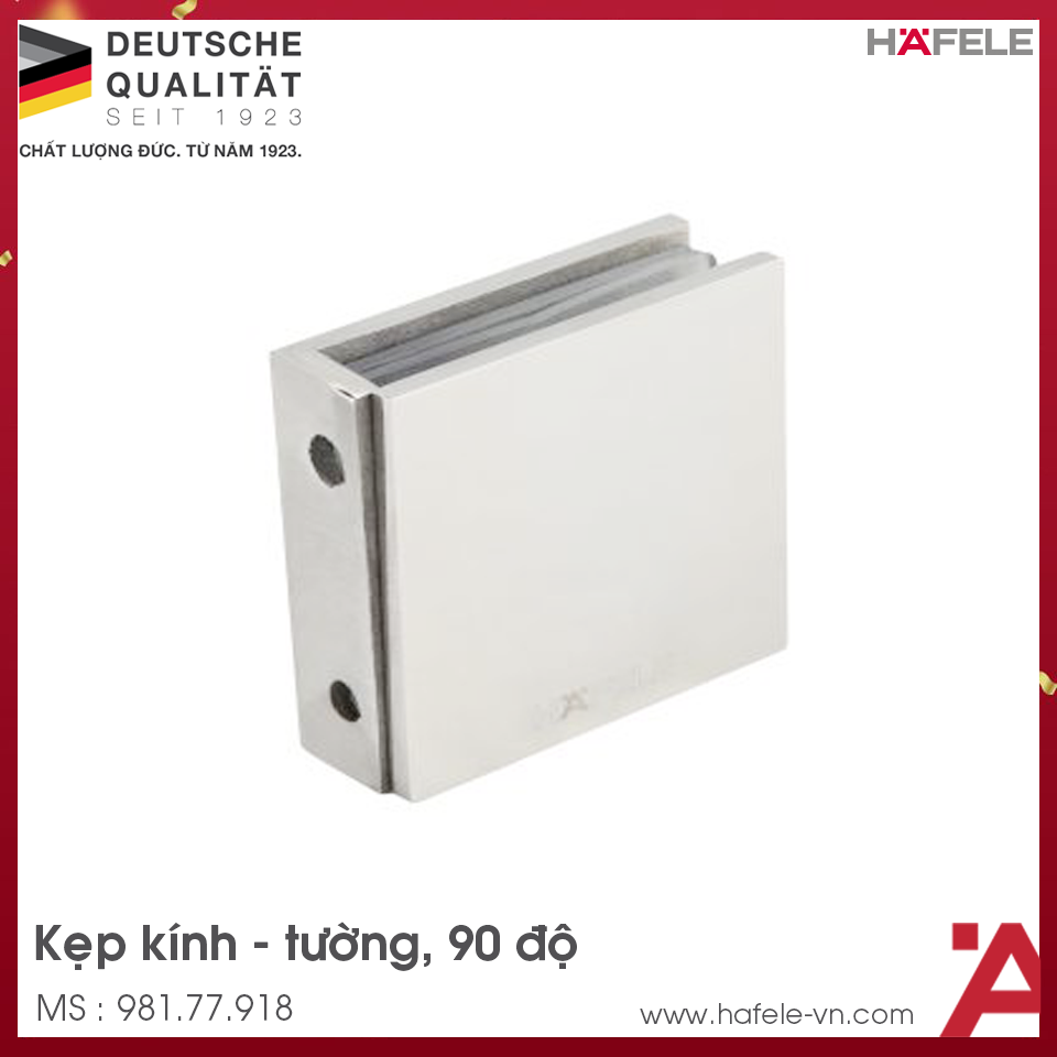 Kẹp Kính Tường 90º Phòng Tắm Kính Hafele 981.77.918