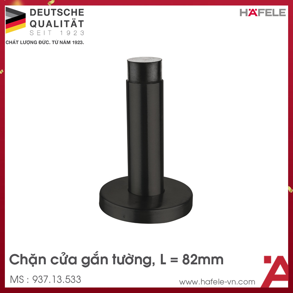 Chặn Cửa Gắn Tường Màu Đen Hafele 937.13.533