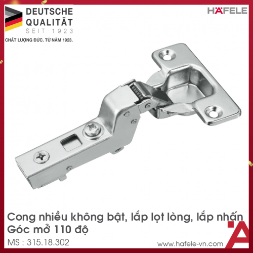 Bản Lề Metalla SM Không Bật 110​° Lọt Lòng Hafele 315.18.302