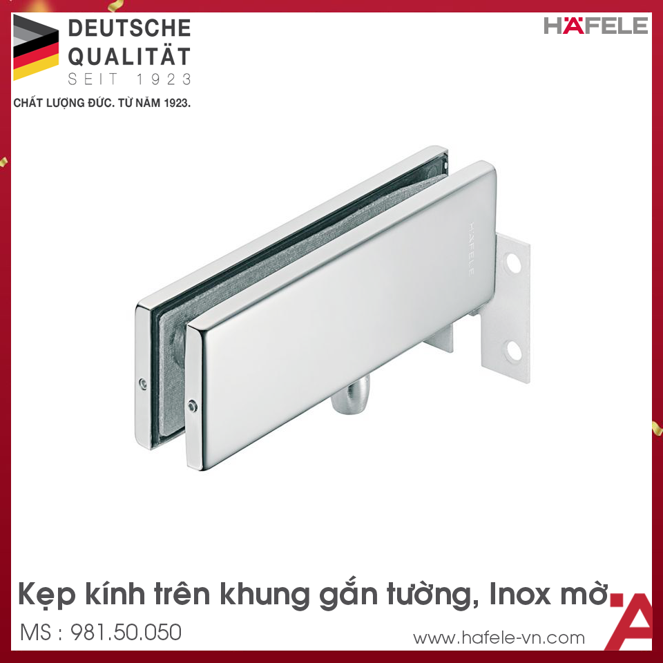 Kẹp Kính Trên Khung Gắn Tường Inox Mờ Hafele 981.50.050