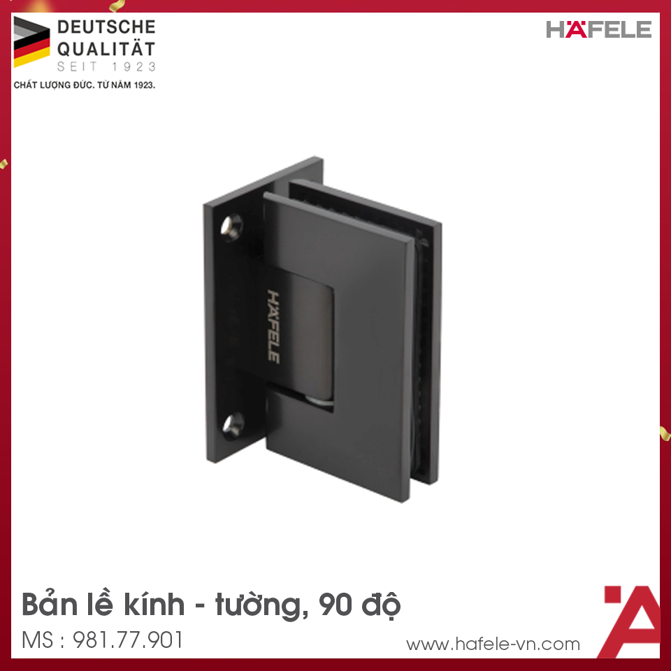 Bản Lề Kính - Tường 90º Màu Đen Hafele 981.77.901