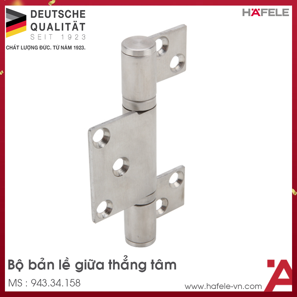 Bộ Bản Lề Giữa Thẳng Tâm Mộng Rời Hafele 943.34.158