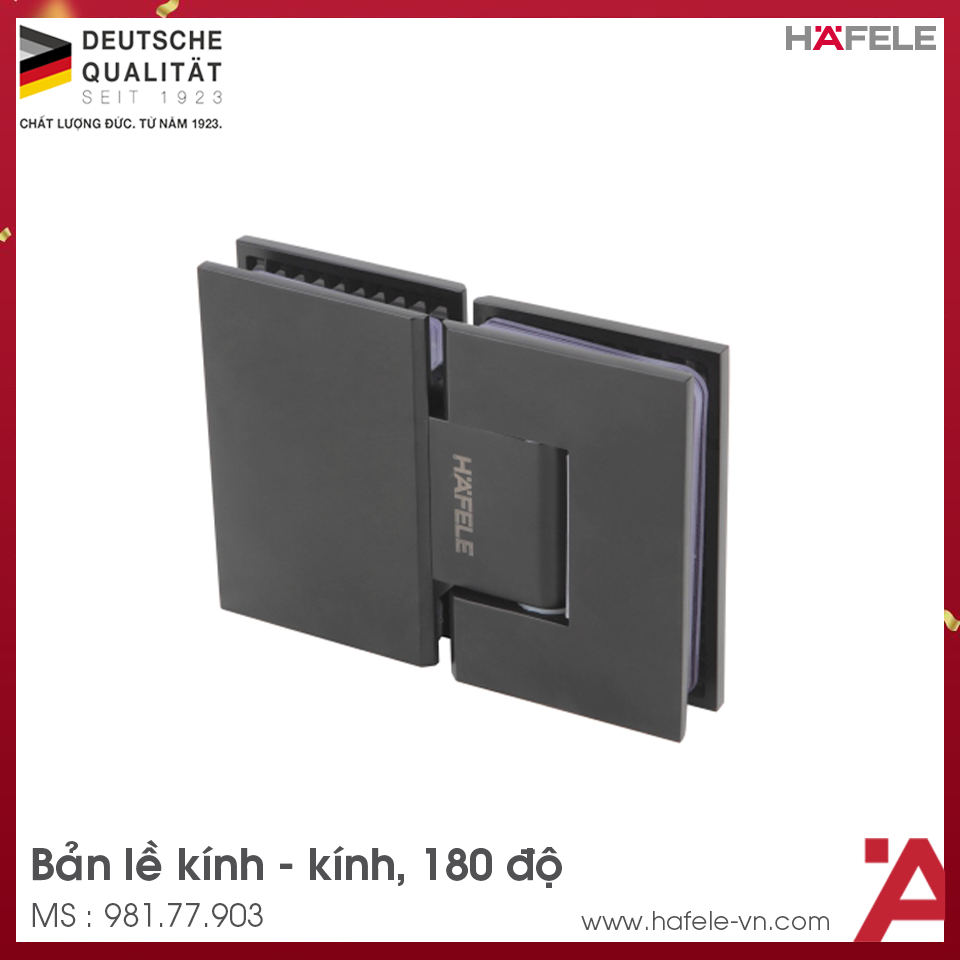 Bản Lề Kính - Kính 180º Màu Đen Hafele 981.77.903