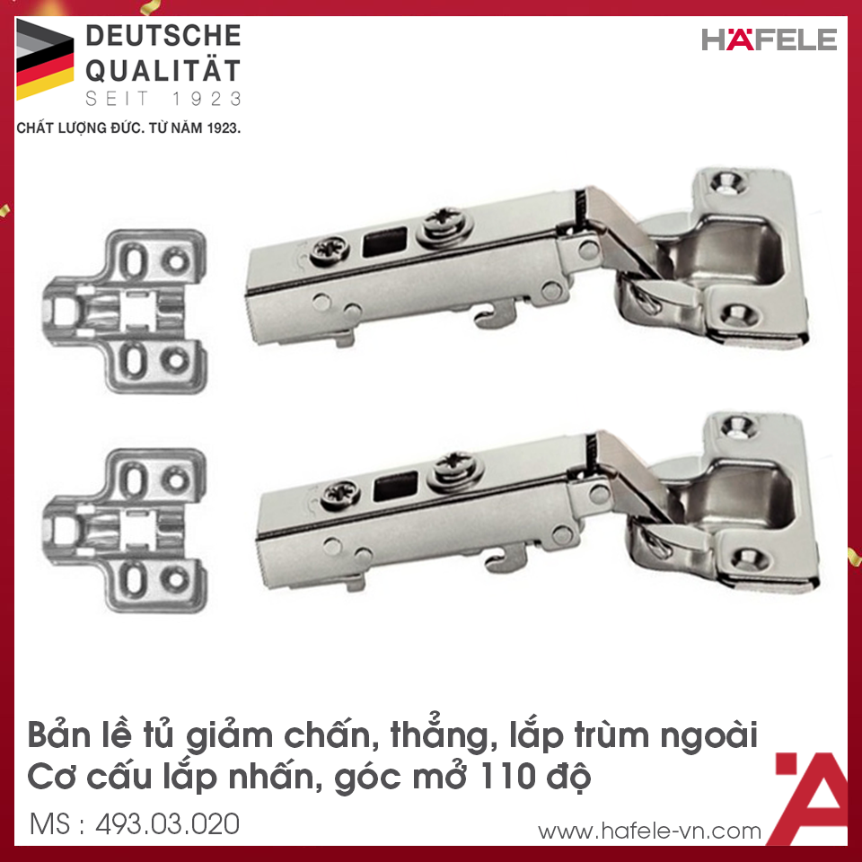 Bản Lề Trùm Ngoài Metalla SM DIY 110º Hafele 493.03.020
