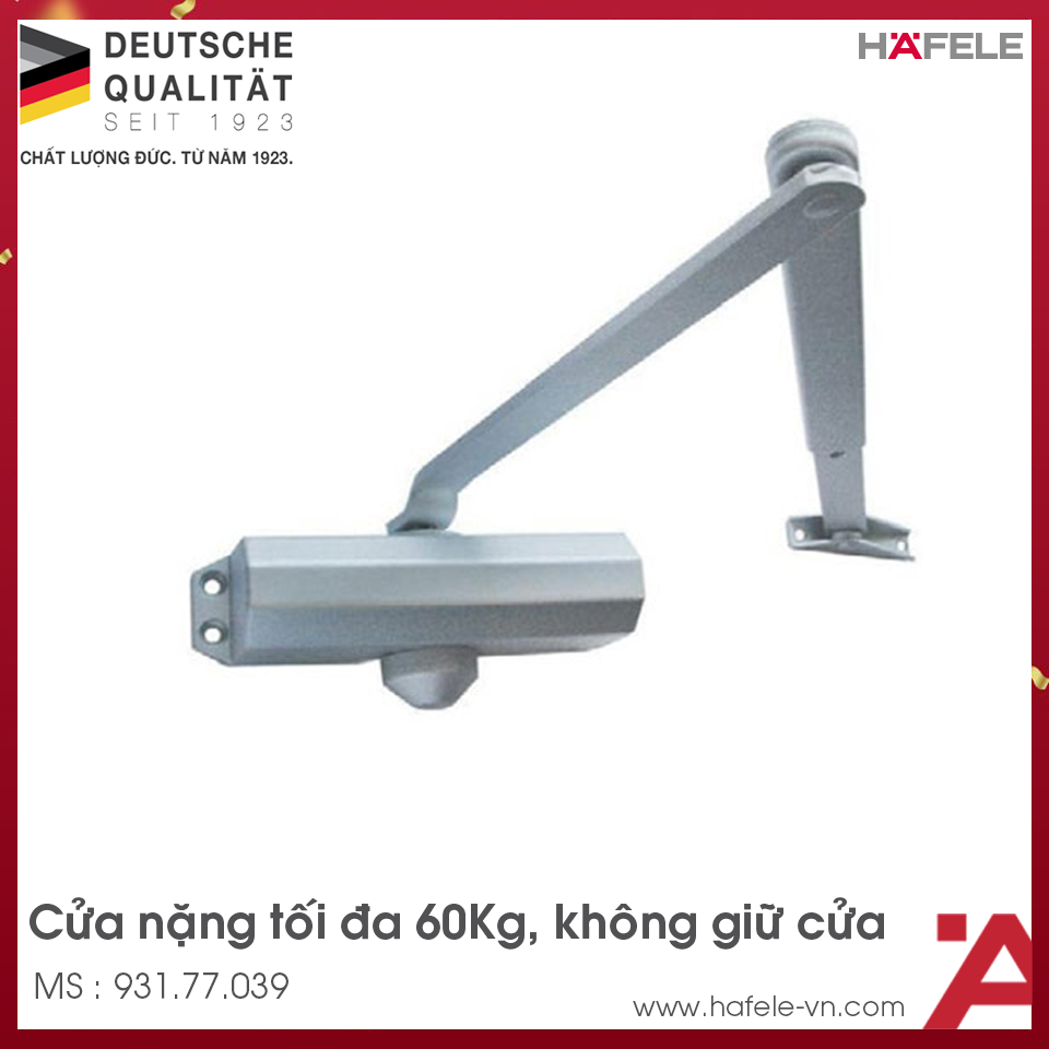 Thiết Bị Đóng Cửa Tự Động 60Kg EN3 Hafele 931.77.039