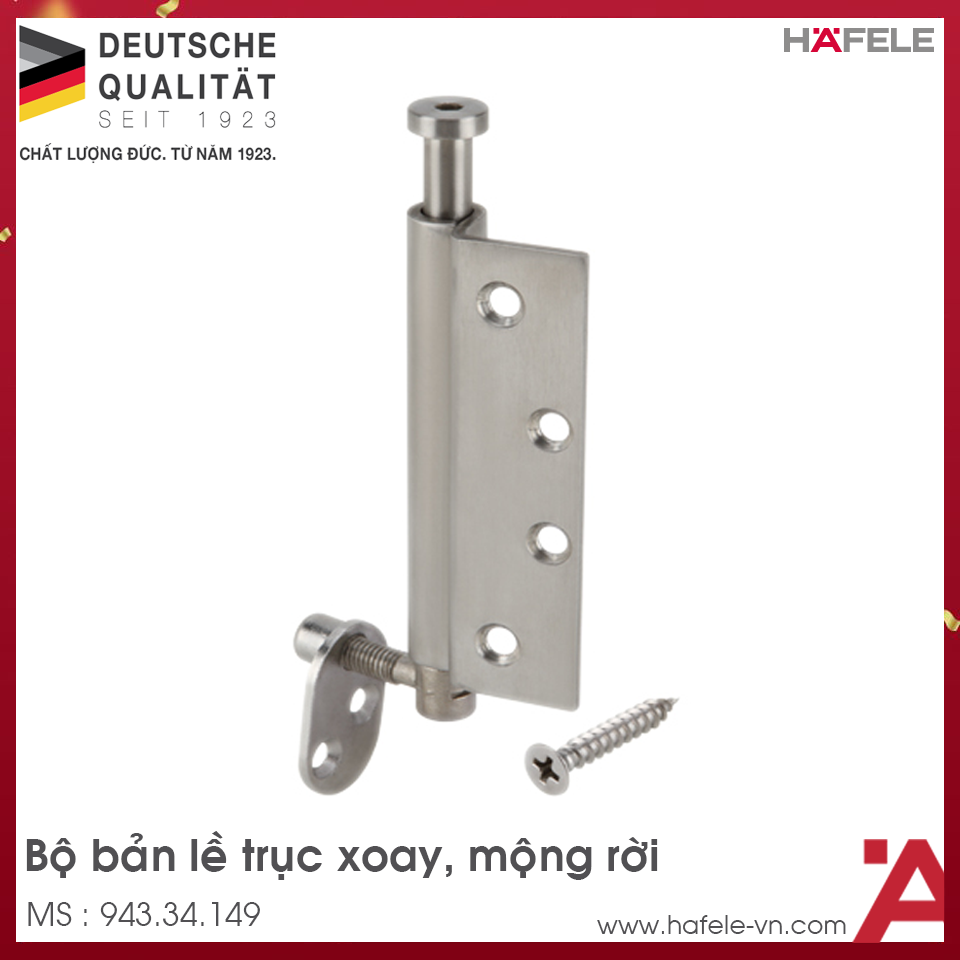 Bộ Bản Lề Trục Xoay Mộng Rời Hafele 943.34.149
