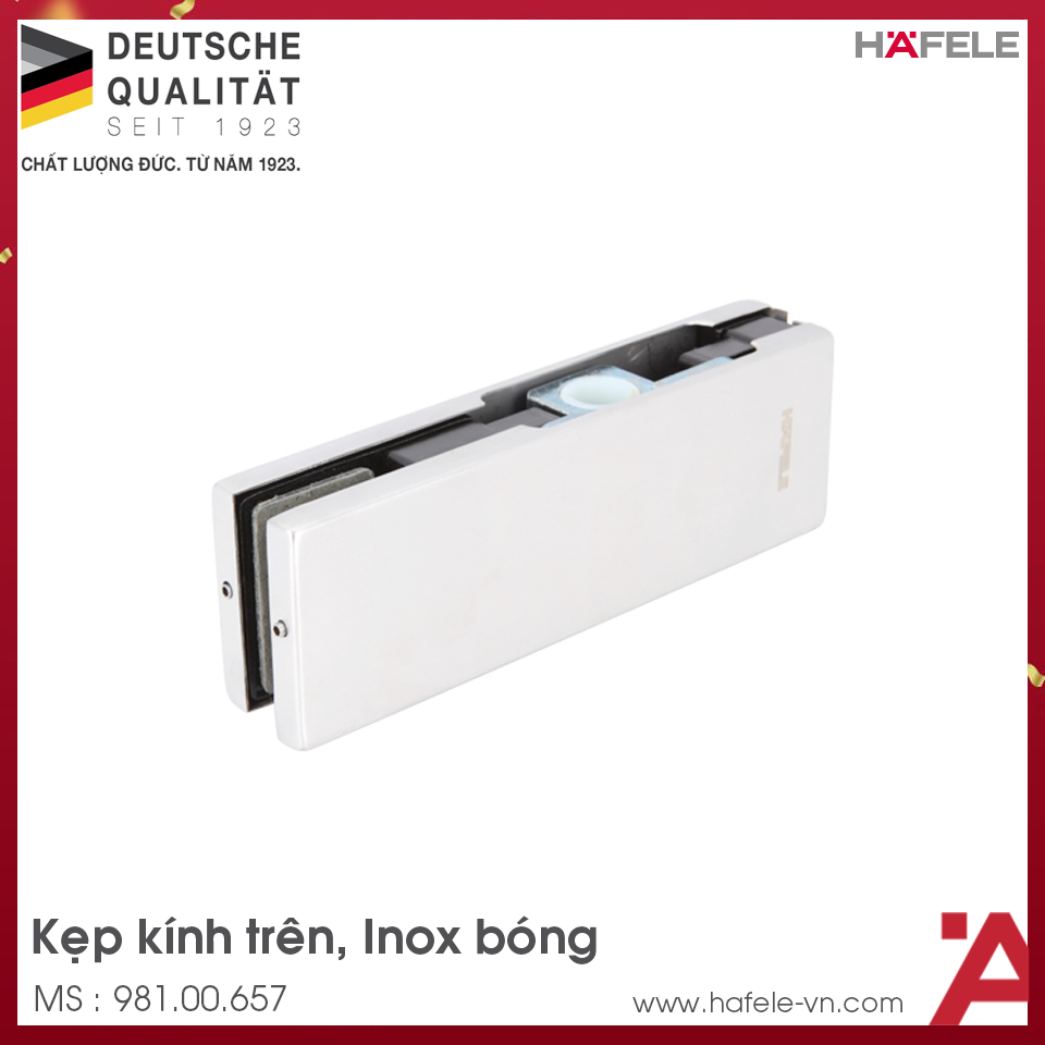 Kẹp Kính Trên Inox Bóng Hafele 981.00.657