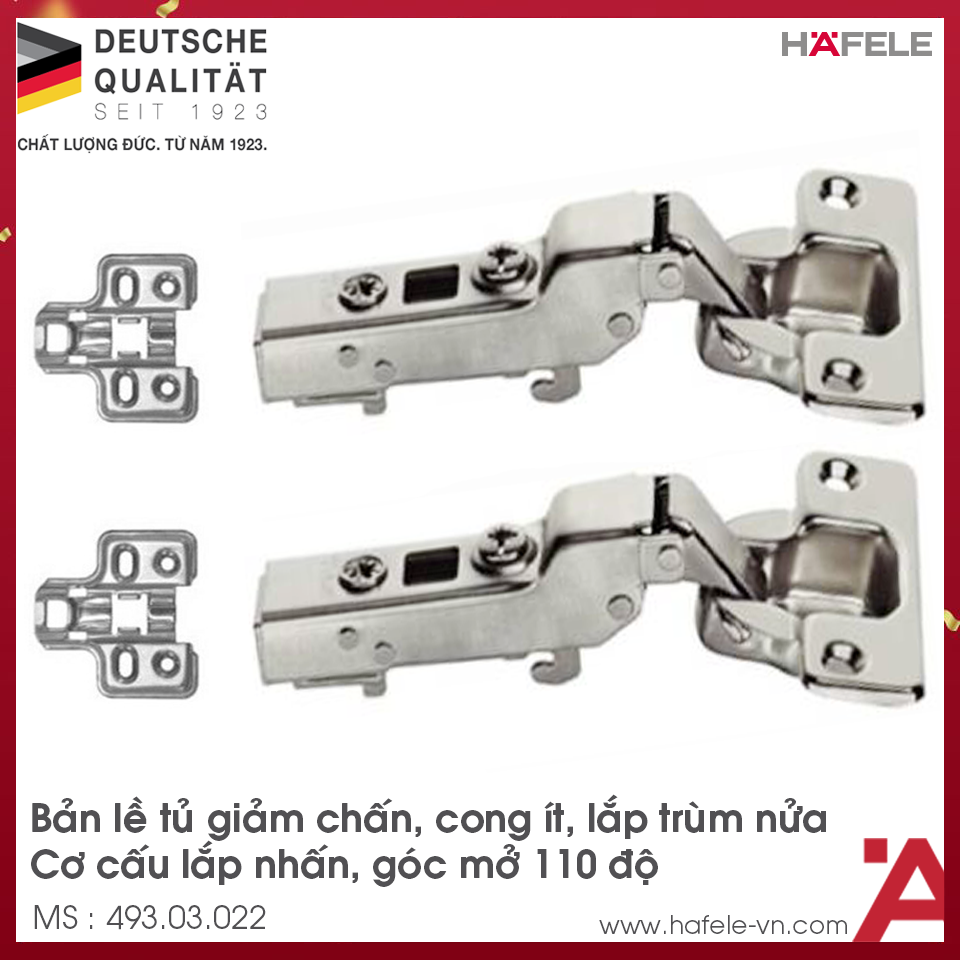 Bản Lề Trùm Nửa Metalla SM DIY 110º Hafele 493.03.022