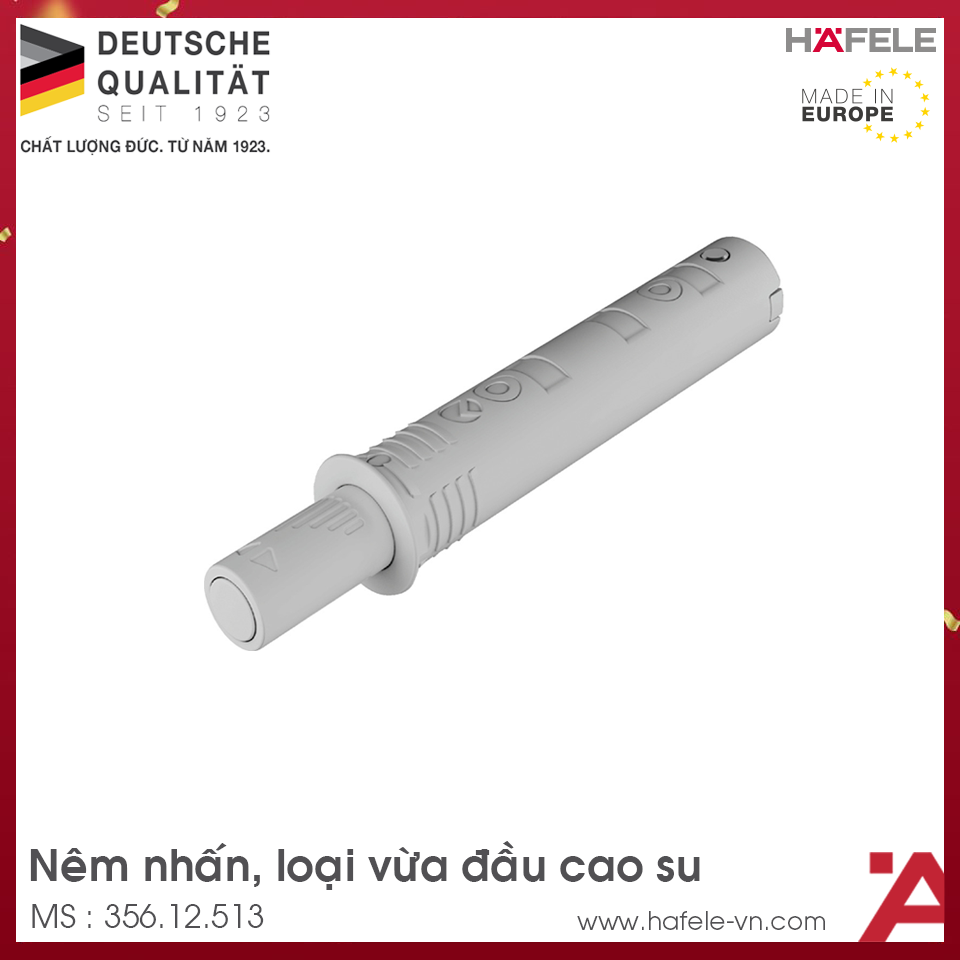 Nêm Nhấn Vừa Đầu Cao Su Hafele 356.12.513