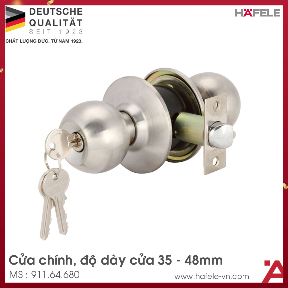 Khóa Nắm Tròn Cửa Chính Loại Nhỏ Hafele 911.64.680
