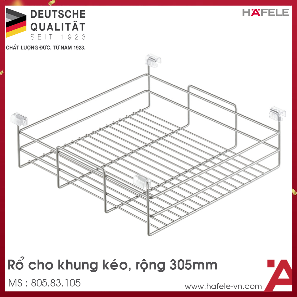 Rổ Kéo Móc Vào Khung Kéo 305mm Hafele 805.83.105