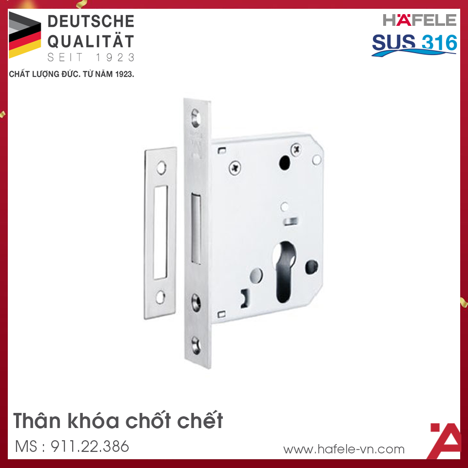 Thân Khóa Chốt Chết Hafele 911.22.386