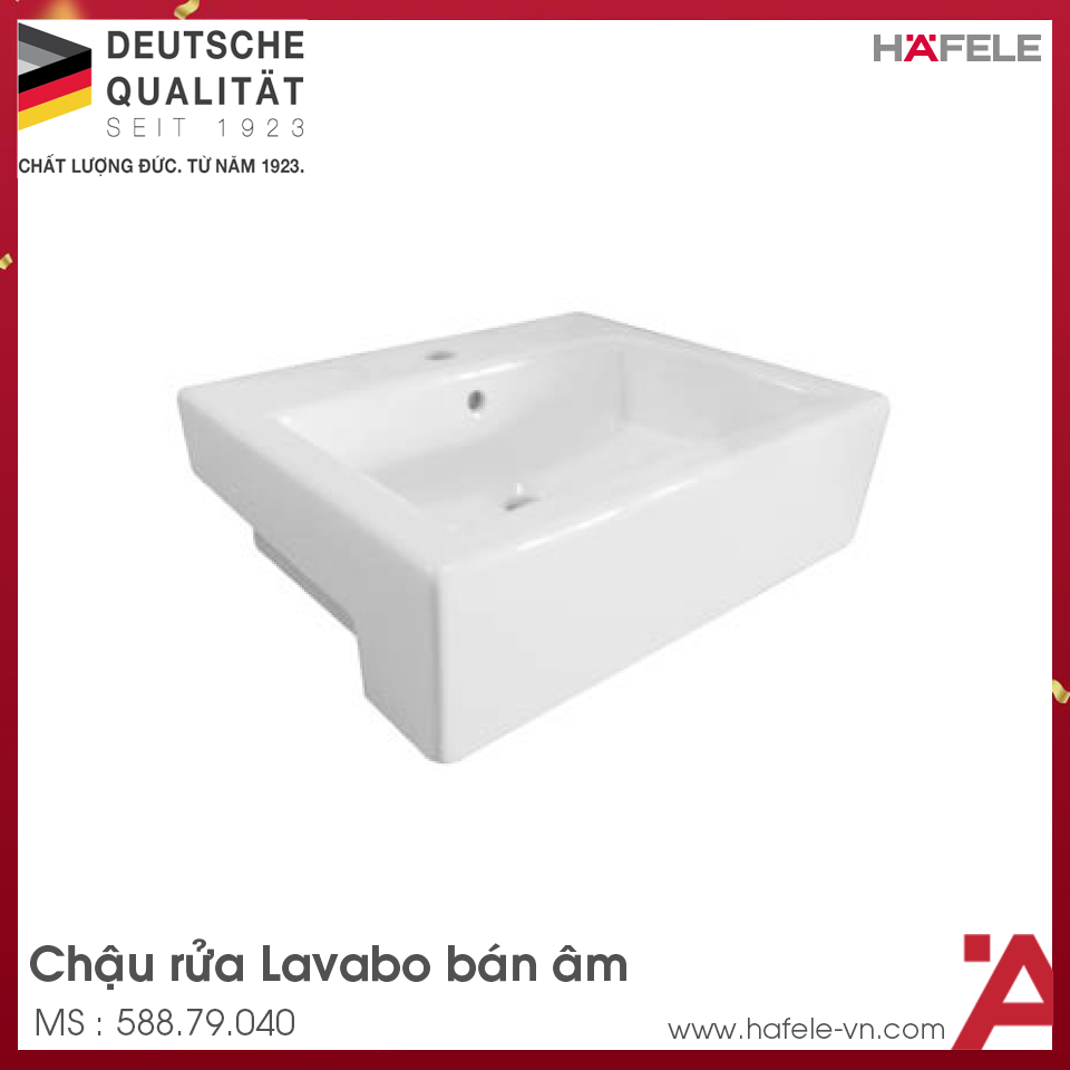 Chậu Lavabo Bán Âm Sapporo Hafele 588.79.040