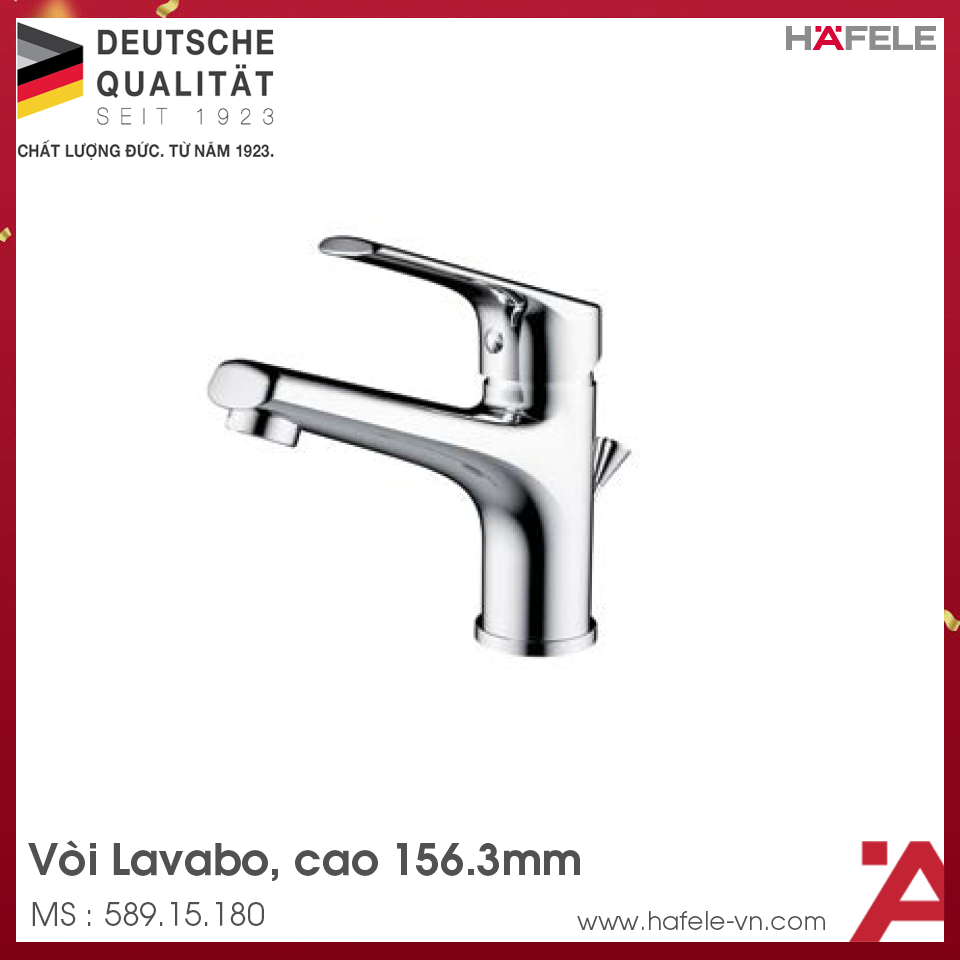Vòi Trộn Lavabo Vigor 90 Có Bộ Xả Kéo Hafele 589.15.180