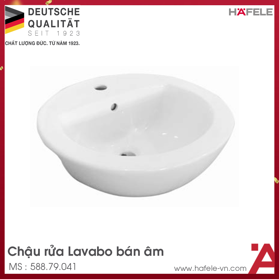 Chậu Lavabo Bán Âm Sapporo Hafele 588.79.041